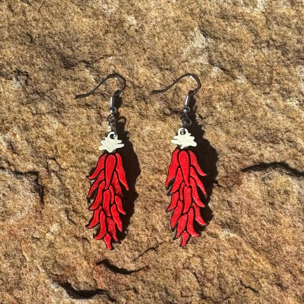 Red Ristra earrings - Picture 2 of 2